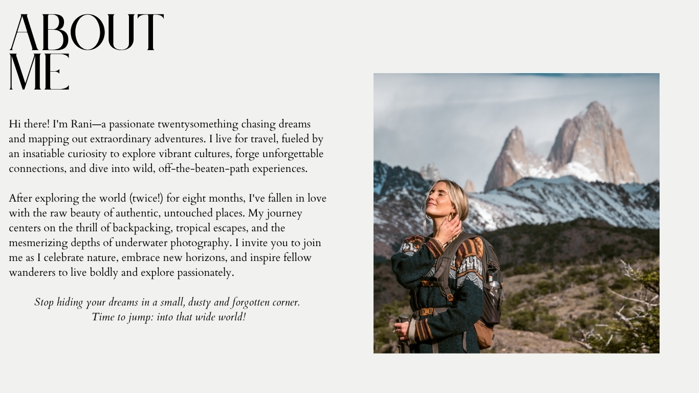 About me, mediakit, Belgian travelblogger, travel blog, adventurous destinations, Rani Permentier, collaboration, contact, ranilisza