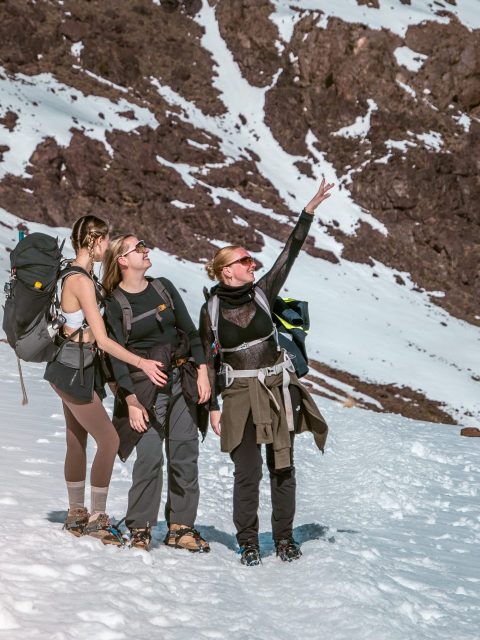 Mount Toubkal beklimmen tijdens de winter, Marokko