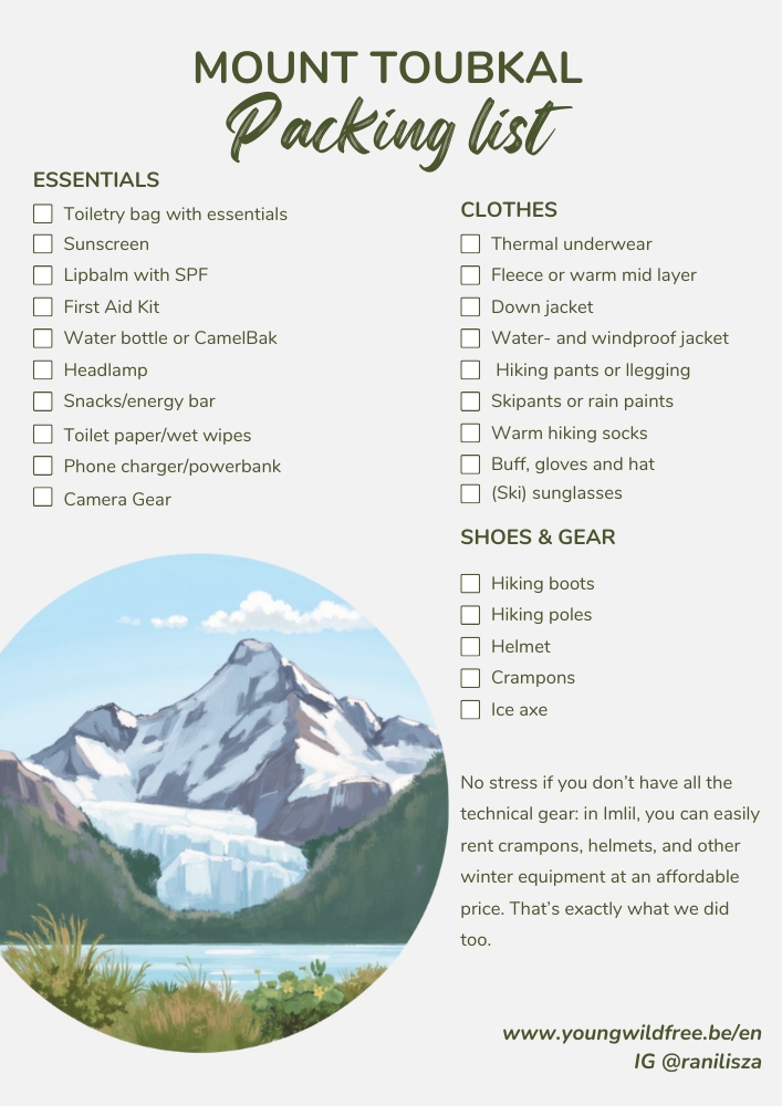 Mount toubkal, Packing list, everything you need to know to climb Mount Toubkal
