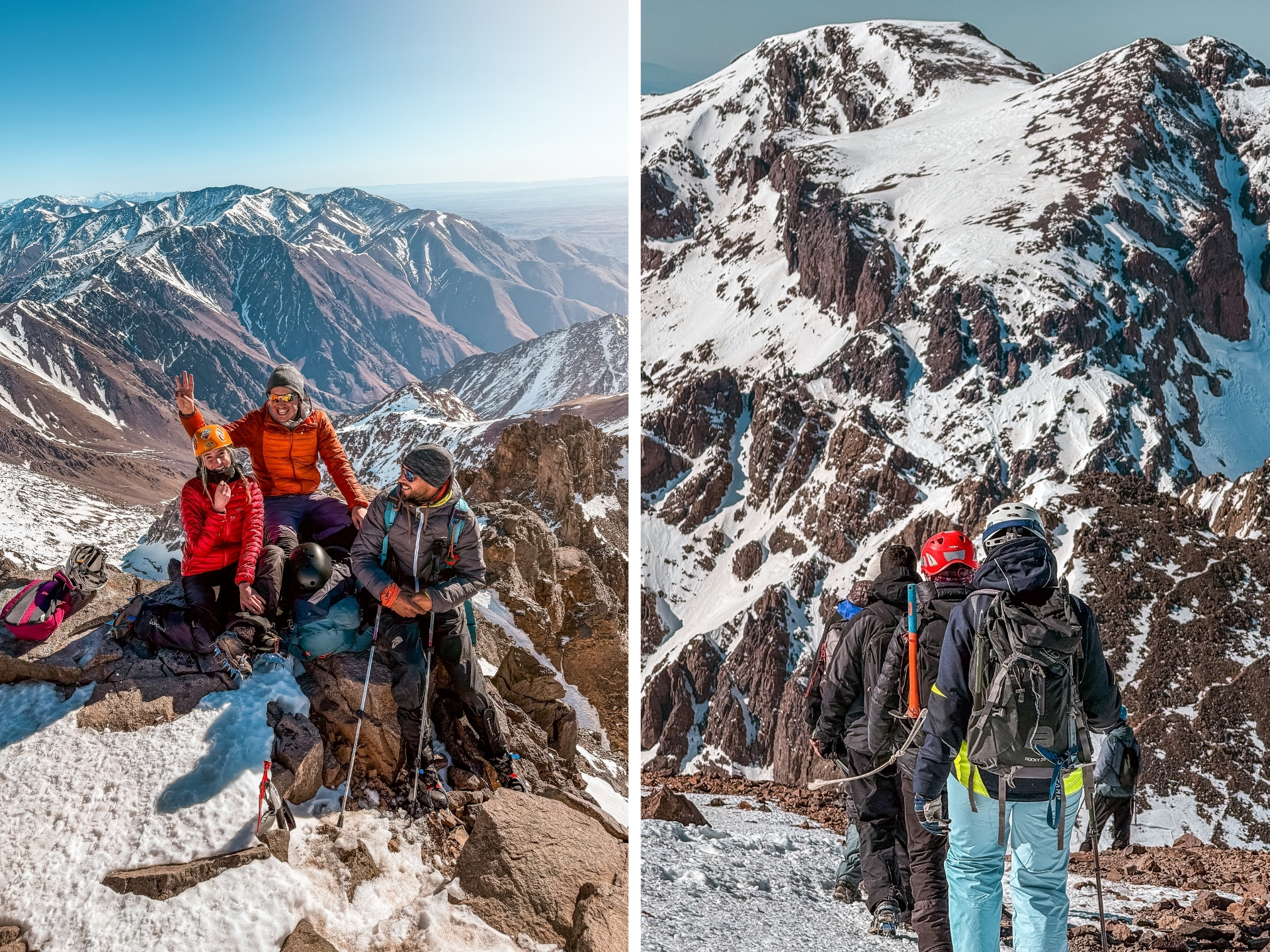Top van mount toubkal, Marokko, hoogste berg in Noord Afrika, 4.167 meter hoogte